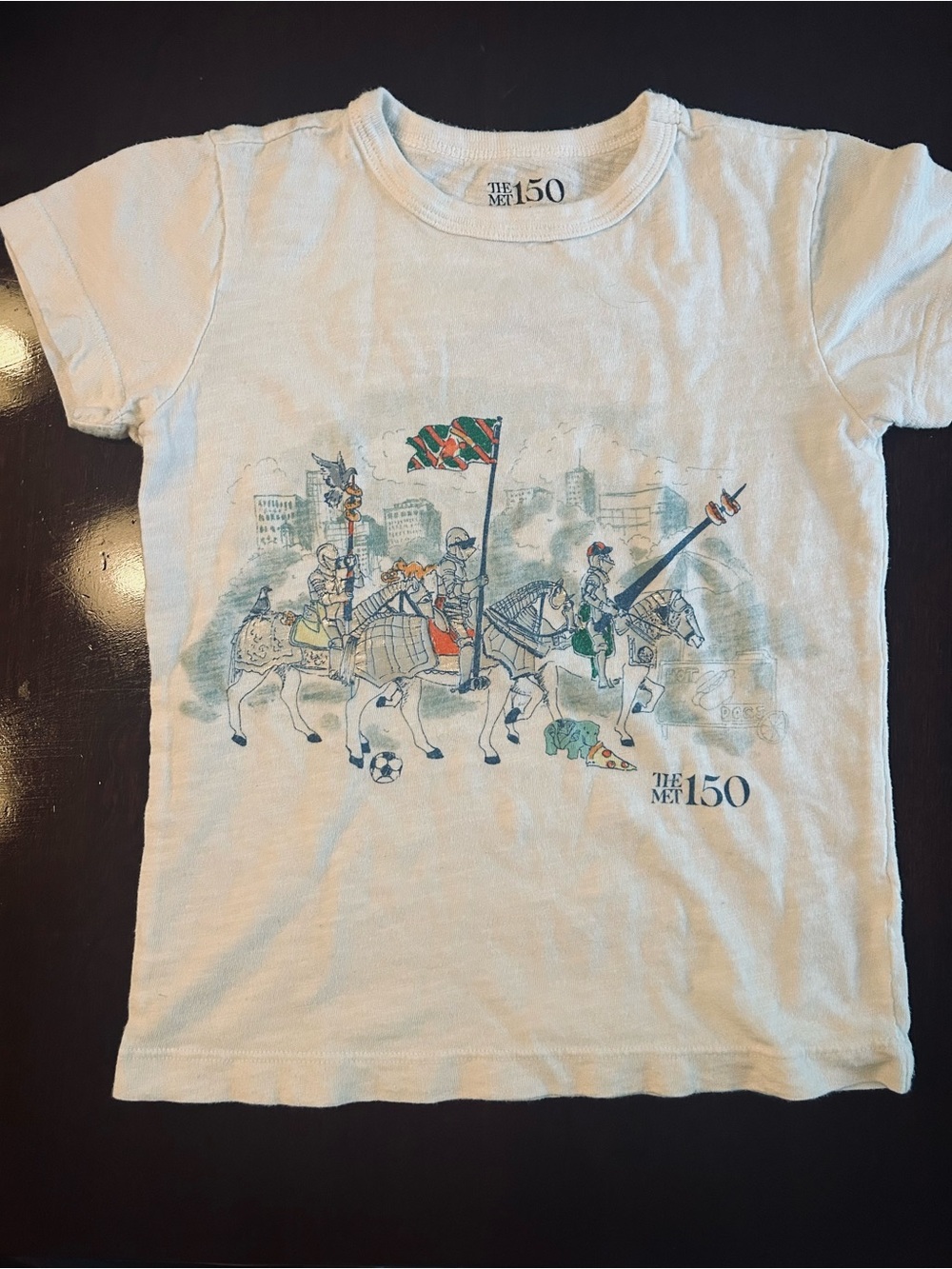 J Crew Crewcuts Met Museum Collab Short Sleeve Tee with Medieval Knight Print